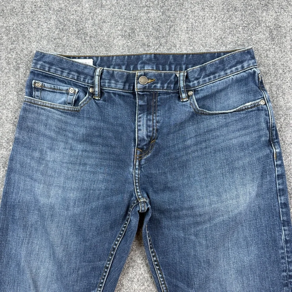 Banana Republic Straight Jeans Mens 33x32 Medium Wash Stretch Denim Blue Classic